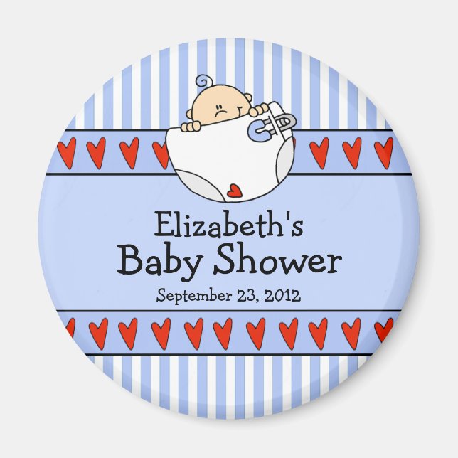 Baby Boy Baby Shower Favor Magnet (Front)