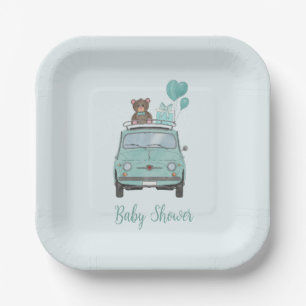Baby Boy Baby Shower Fiat 500  Paper Plates