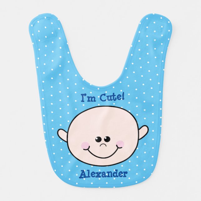 Baby Boy Baby Shower Gift Personalized Bib (Front)