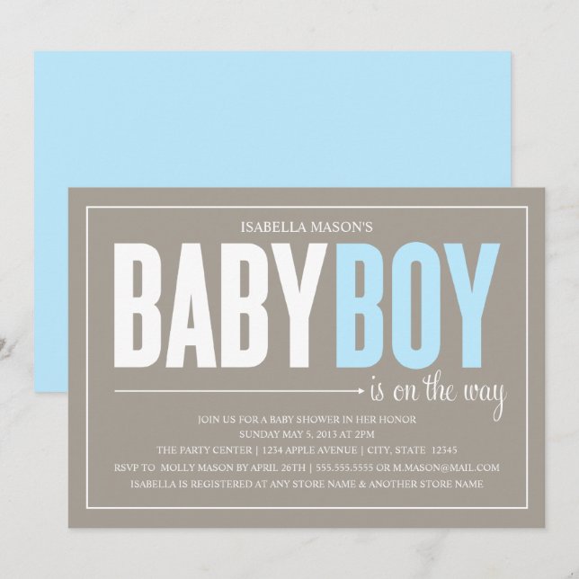 Baby Boy | Baby Shower Invite (Front/Back)