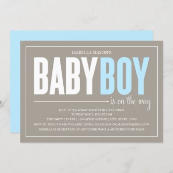Baby Boy | Baby Shower Invite by PinkMoonPaperie at Zazzle
