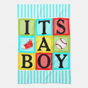 Baby Boy Baby Shower Kitchen Towel by ebbies at Zazzle