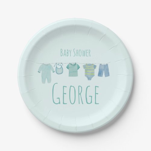Baby Boy Baby Shower Paper Plates