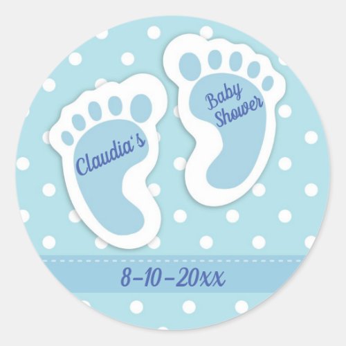 Baby Boy Baby Shower Thank You Party Favor Classic Round Sticker