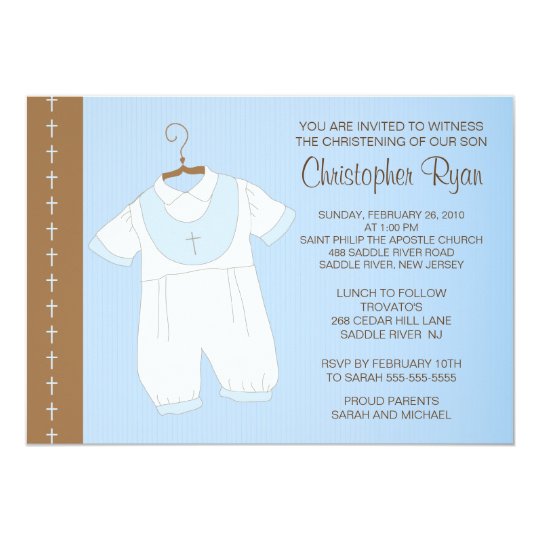 Baby Boy Baptism / Christening Inviation Invitation