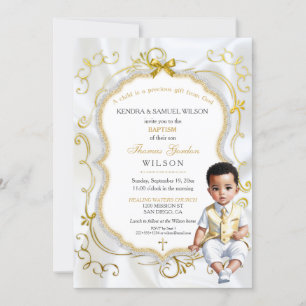 Baby Boy Baptism Communion Christening Bible Invitation