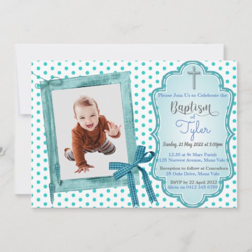 Baby Boy Baptism Invitation