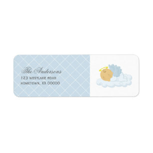 Baby Boy Baptism Label