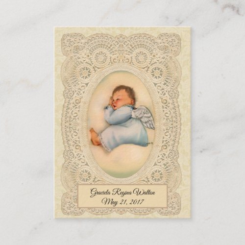 Baby Boy Baptism  Remembrance Holy Card