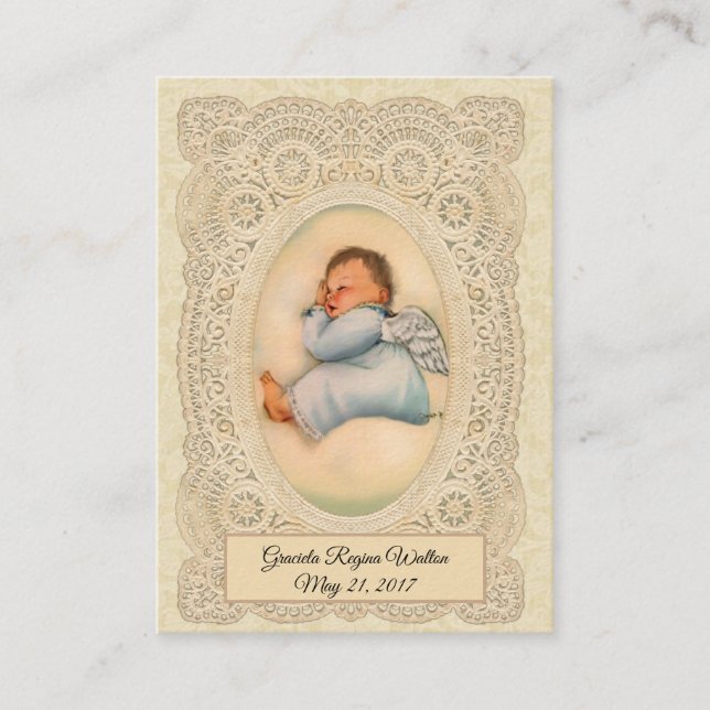 Baby Boy Baptism  Remembrance Holy Card (Front)