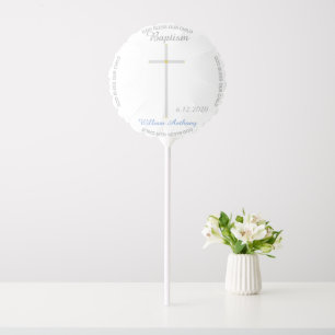 Baby Boy Baptism Silver Cross Balloon