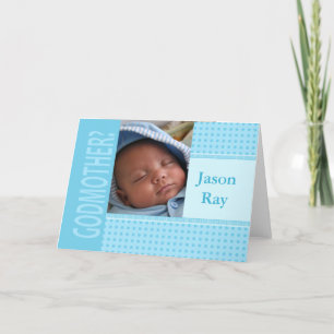 Baby Boy be my Godmother Invitation