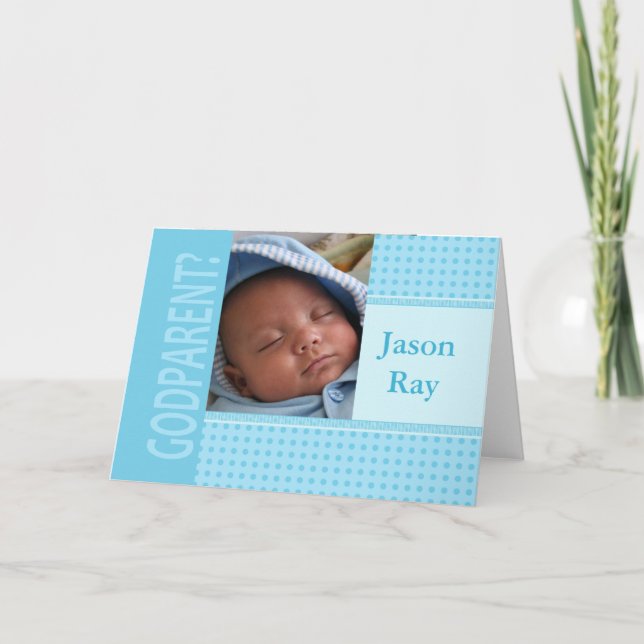 Baby Boy be my Godparent  Invitation (Front)
