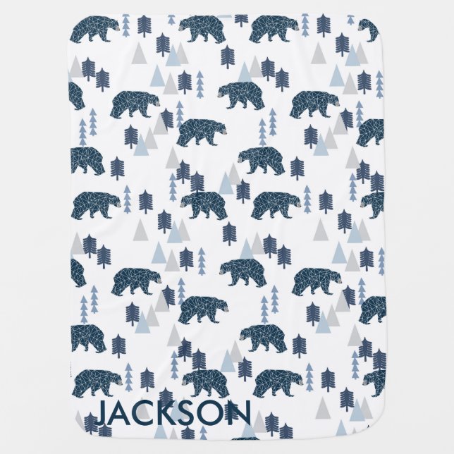 Baby boy bear blanket (Front)
