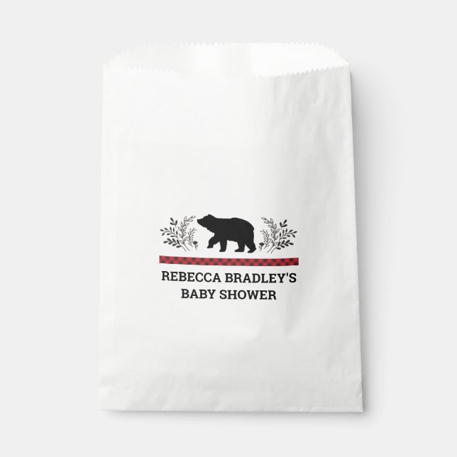 Baby Boy Bear Lumberjack Favor Bags (Front)