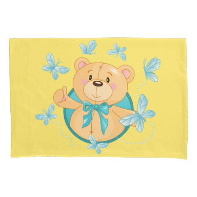 Baby Boy Bear Pillow Case (Front)
