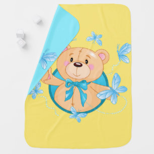 Baby Boy Bear Swaddle Blanket