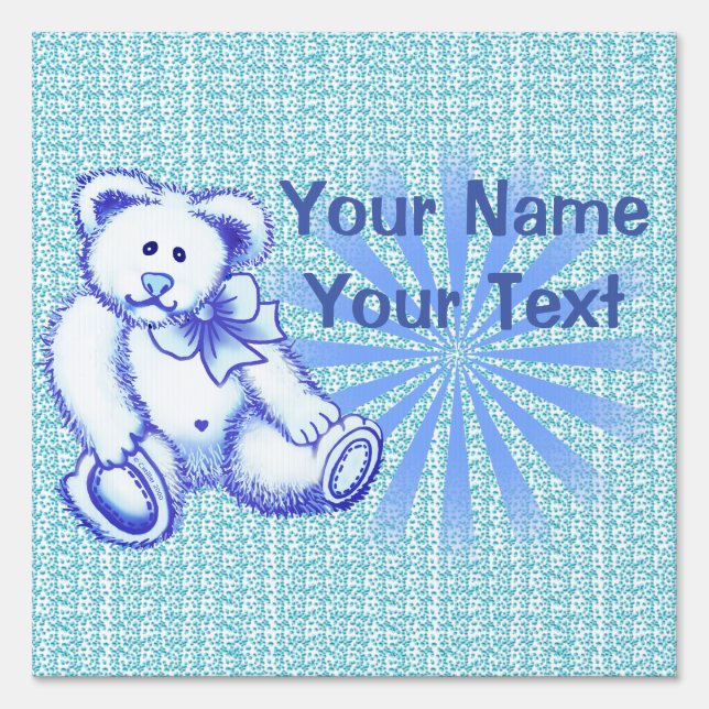 Baby Boy Bear Yard Sign (Front)