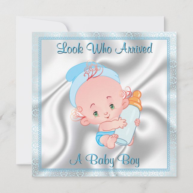 Baby Boy Birth Announcement (Front)