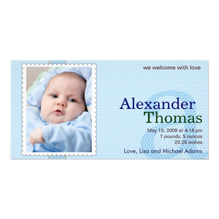 Baby Boy Birth Announcement   A Personalized Photo Card
