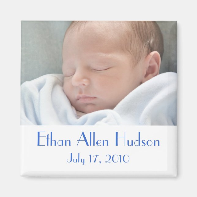 Baby Boy Birth Announcement Magnets (Front)