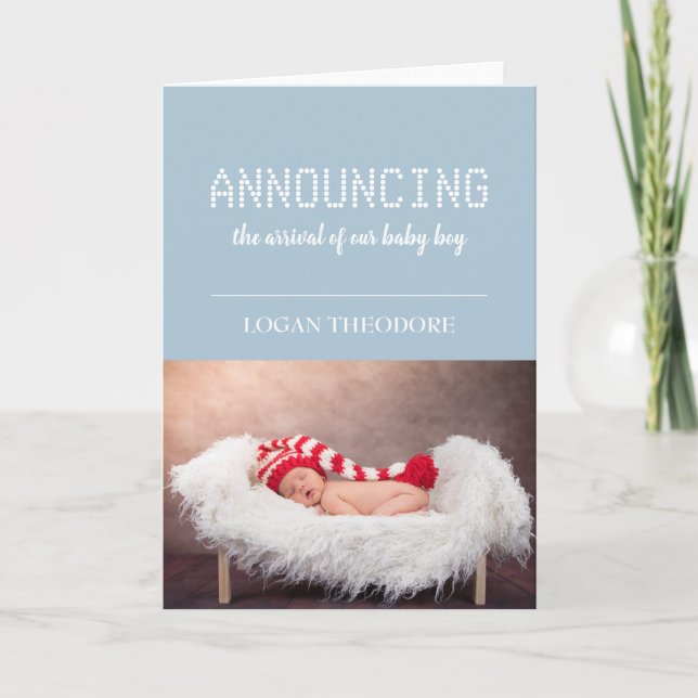 Baby Boy | Birth Announcement Personalized Card (Front)