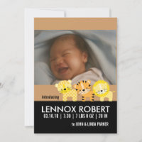 Baby Boy Birth Announcement Photo Cards