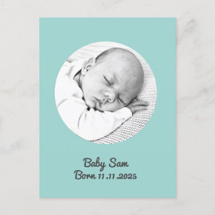 baby boy birth announcement photo name custom postcard