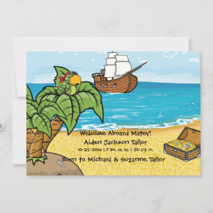Baby Boy Birth Announcement Pirates Treasure