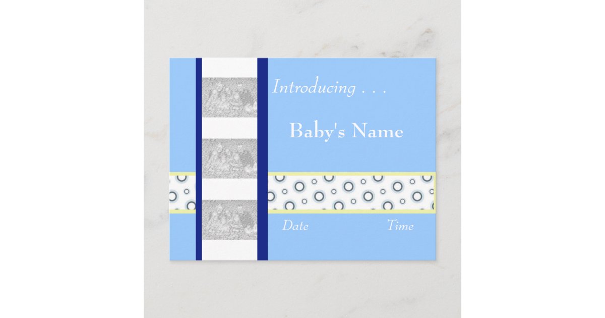 Baby Boy Birth Announcement Template Zazzle