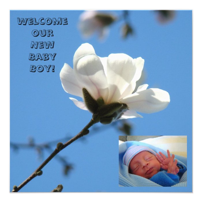 Baby Boy Birth Announcements Cards Blue New Baby