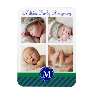 Baby Boy Birth Keepsake Personalized Photo Magnet