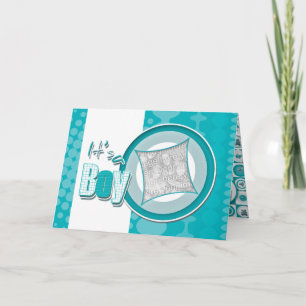 Baby boy birth photo card announcement