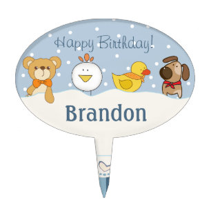Baby Boy Birthday Cake Topper