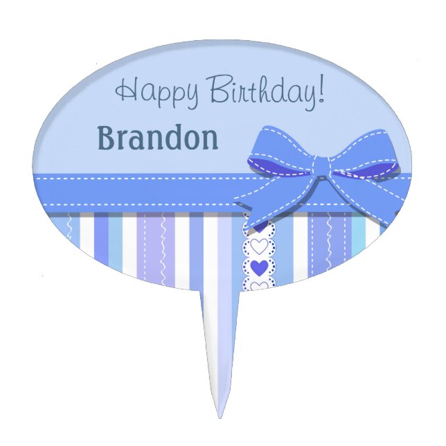 Baby Boy Birthday Cake Topper (Front)