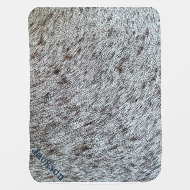Baby Boy Blanket Horsehair Print (Front)