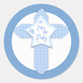 Baby Boy Bless this Baby Customizable Stickers