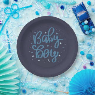Baby Boy Blue Baby Shower Paper Plates