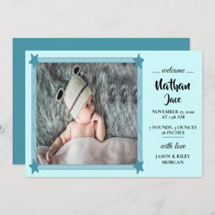 Baby Boy Blue Birth Announcement