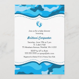 Blue Camo Invitations Zazzle