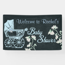 Baby Boy, Blue Carriage, Baby Shower Banner