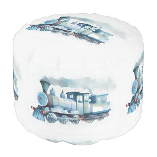 Baby Boy Blue Choo Choo Train Pouf