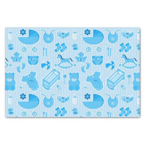Baby Boy Blue Collage Tissue Paper