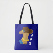Baby Boy Blue Cowboy Boots Hat Western Customized Tote Bag