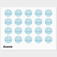 30 Baby Blue Footprints Scrapbook Stickers 1.5 Round Envelope
