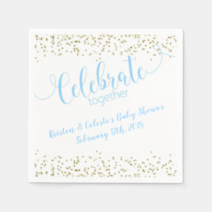Baby Boy Blue & Gold joint friends celebration Napkins