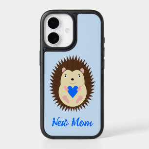 Baby Boy Blue Heart Hedgehog Custom iPhone 17 Case
