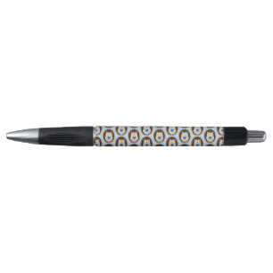 Baby Boy Blue Heart Hedgehog Patterned Pen