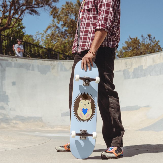 Baby Boy Blue Heart Hedgehog Skateboard (Outdoor 2)