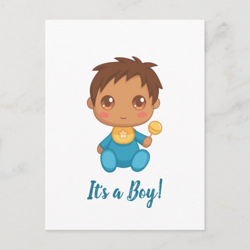 Baby Boy Blue Jumpsuit Postcard